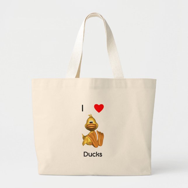 I love ducks large tote bag (Front)