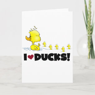 I Love Ducks Tshirts and Gifts Card