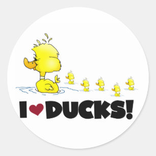 I Love Ducks Tshirts and Gifts Classic Round Sticker