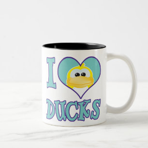 I Love ducks Two-Tone Coffee Mug