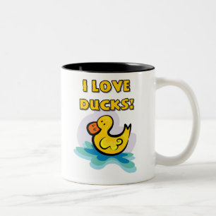 I Love Ducks Two-Tone Coffee Mug