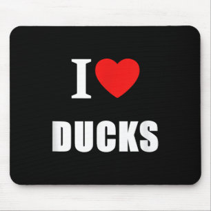 I Love Ducks Vintage Clic Heart Men Women Kids Mouse Pad