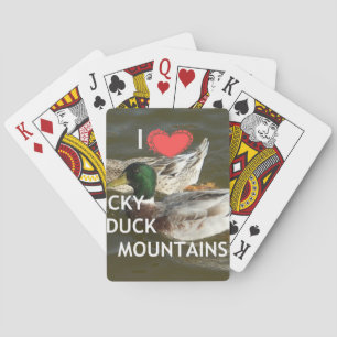 I Love Ducky Duck Mountains Design Playing Cards