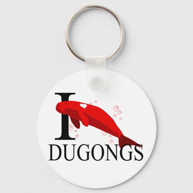 I Love Dugongs Keychains (Front)