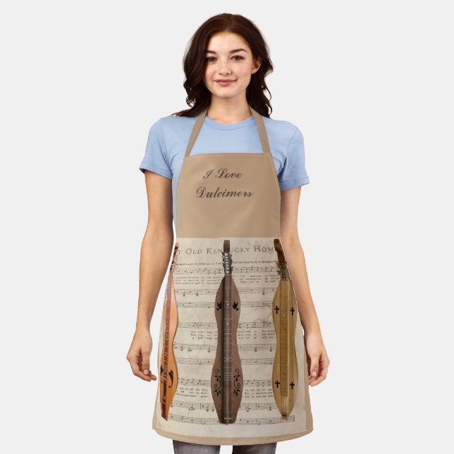 I LOVE DULCIMERS APRON (Worn)