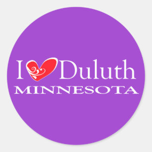 I Love Duluth Minnesota Classic Round Sticker