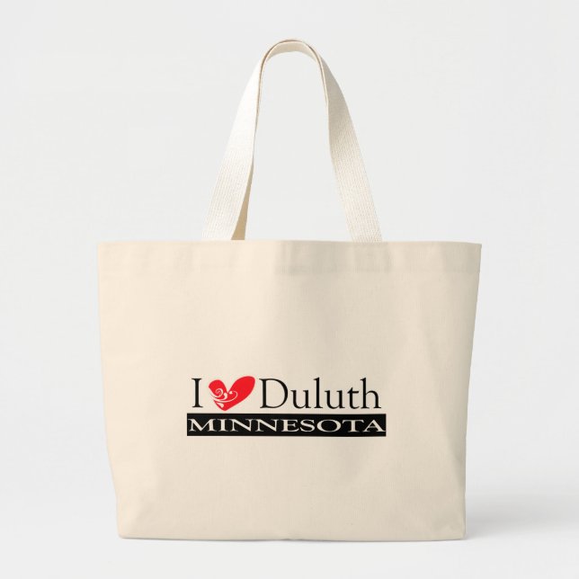 I Love Duluth Minnesota Large Tote Bag (Front)