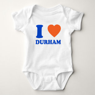 I Love Durham Heart NC Bull City Gift Baby Bodysuit