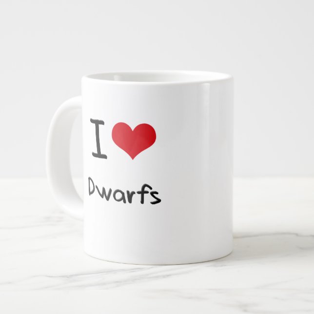 I Love Dwarfs Large Coffee Mug (Front Left)