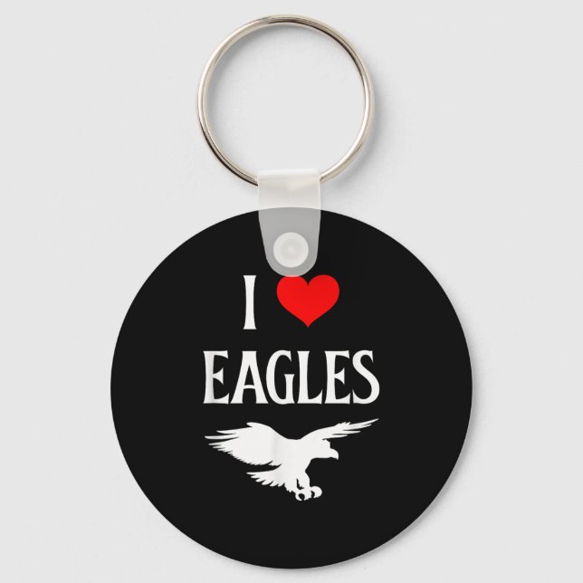 I Love Eagles I Heart Eagles Bird Of P Lover Bird  Key Ring (Front)