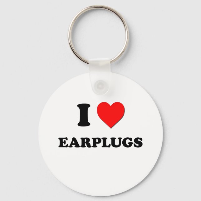 I love Earplugs Key Ring (Front)