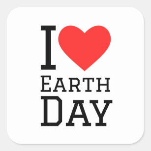 I love earth day square sticker