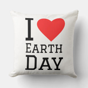 I love earth day square sticker cushion