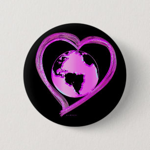 I LOVE EARTH (Pink) Series 6 Cm Round Badge