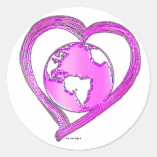 I LOVE EARTH (Pink) Series Classic Round Sticker