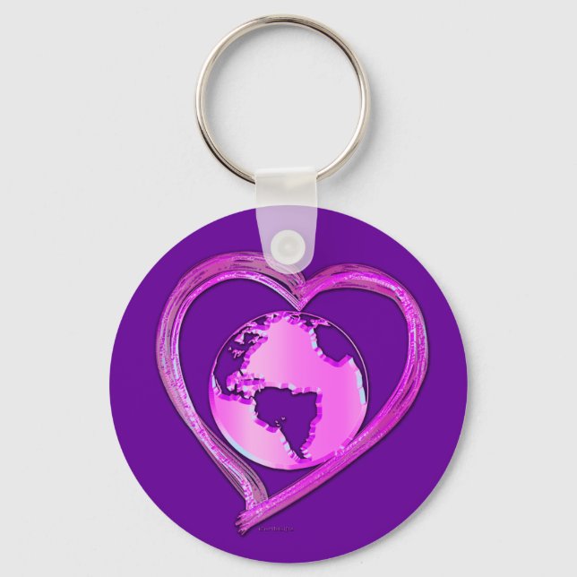 I LOVE EARTH (Pink) Series Key Ring (Front)