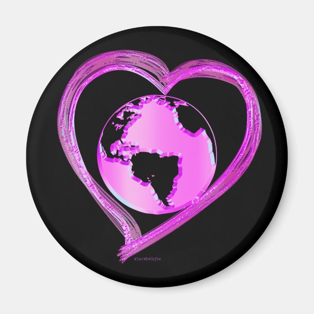 I LOVE EARTH (Pink) Series Magnet (Front)