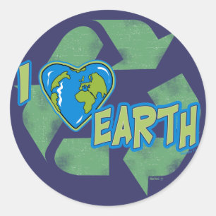 I Love Earth Recycle Sticker