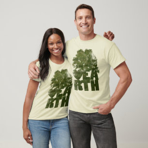 I Love Earth Wet Palm Leaf T-Shirt