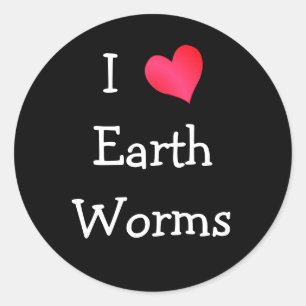 I Love Earth Worms Classic Round Sticker