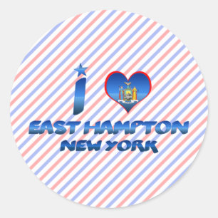 I love East Hampton, New York Classic Round Sticker