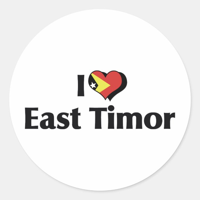 I Love East Timor Flag Classic Round Sticker (Front)
