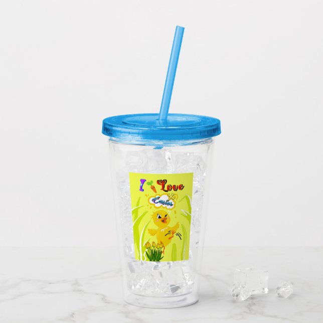 I Love Easter Acrylic Tumbler (Back Ice)