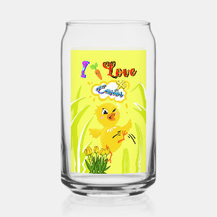 I Love Easter Can Glass