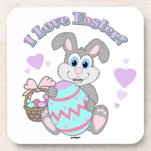 I Love Easter! Easter Bunny Coaster