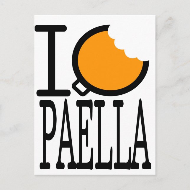 i love eat paella postcard (Front)