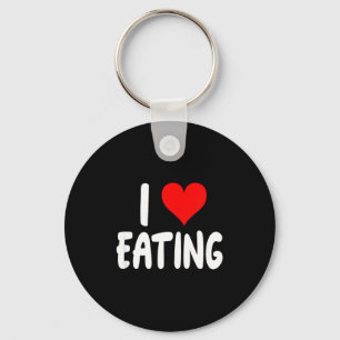 I Love Eating Food - Heart -  Key Ring