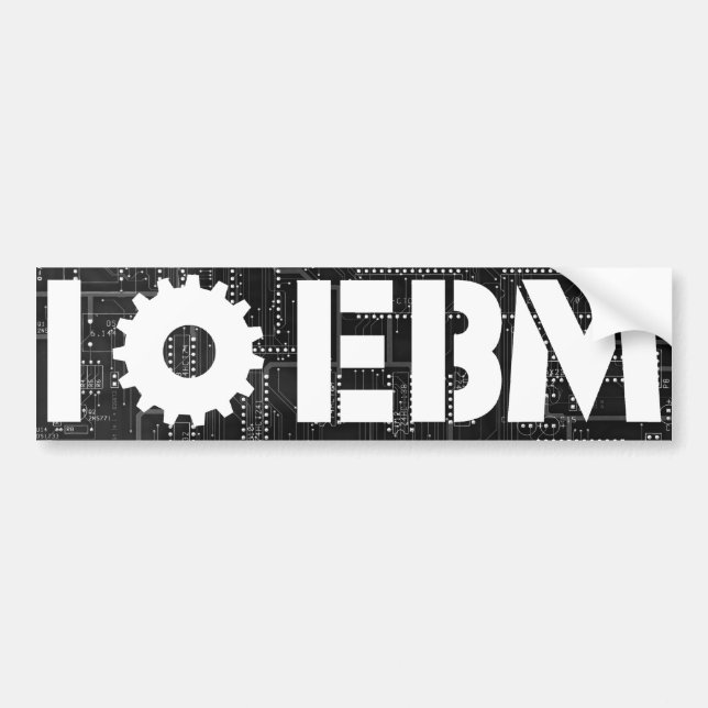 I Love EBM Circuit Board Gear Bumper Sticker (Front)