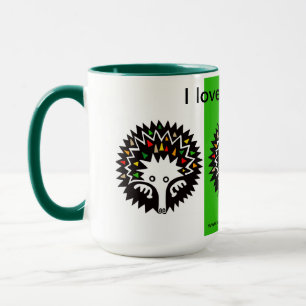 I love ECHIDNAS - Nature - Wildlife - Green Mug