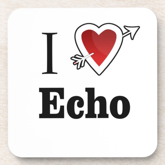 i love echo heart coaster (Front)
