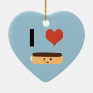 I love Eclairs Ceramic Ornament