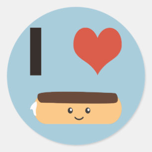 I love Eclairs Classic Round Sticker