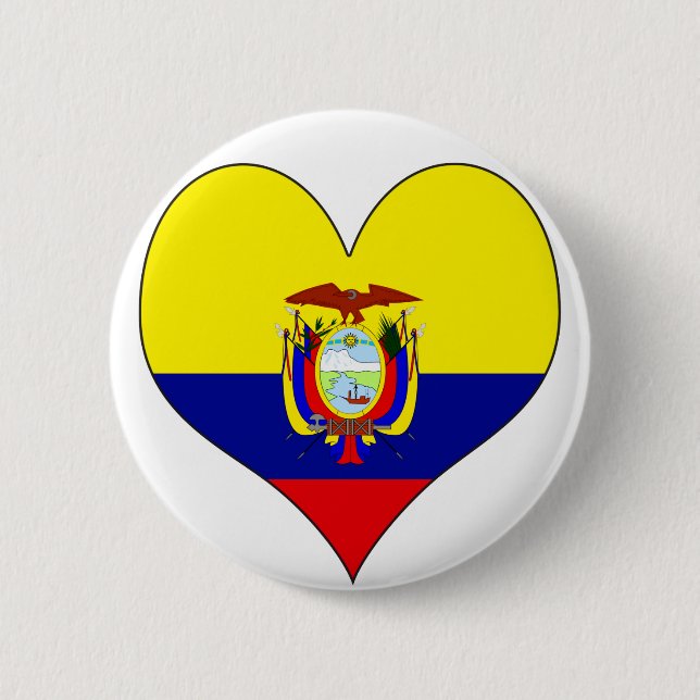 I Love Ecuador 6 Cm Round Badge (Front)