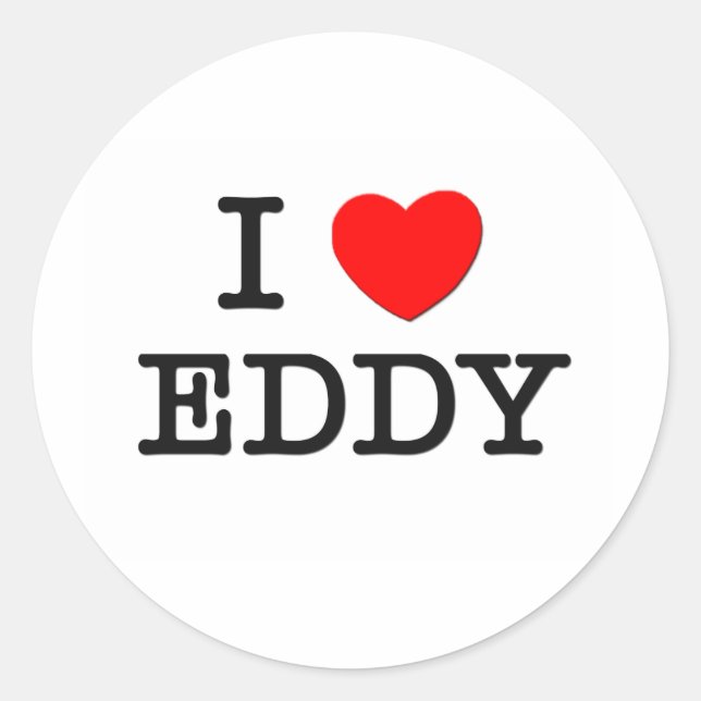 I Love Eddy Classic Round Sticker (Front)