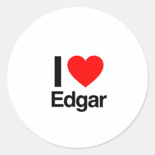 i love edgar classic round sticker
