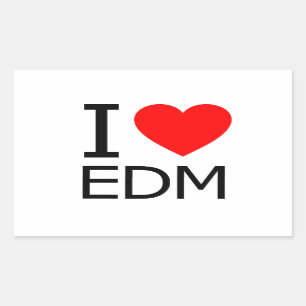 I Love EDM Rectangular Sticker