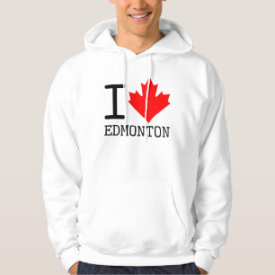 I Love Edmonton, Alberta Canada Maple Leaf  Hoodie