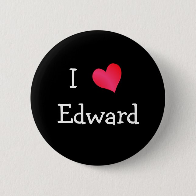 I Love Edward 6 Cm Round Badge (Front)