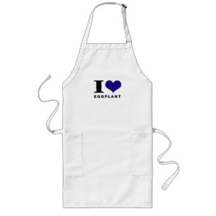 I love Eggplant Long Apron