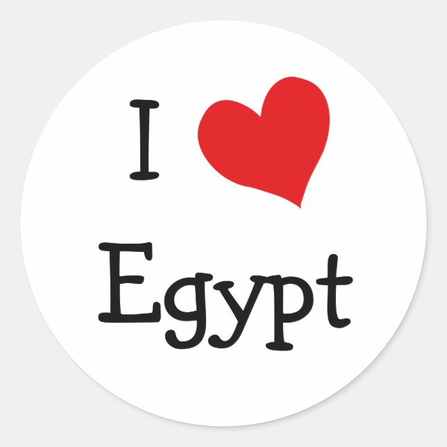 I Love Egypt Classic Round Sticker (Front)