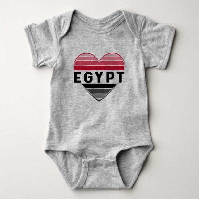 I Love Egypt, Egyptian Heart Baby Bodysuit (Front)
