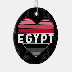I Love Egypt, Egyptian Heart Ceramic Ornament