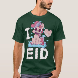 I Love Eid Heart Unicorn Candy Muslim Kids Eid al  T-Shirt