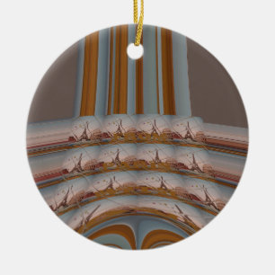I Love Eiffel Tower  Paris With Love blue sky colo Ceramic Ornament