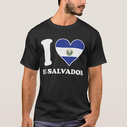 I Love El Salvador El Salvadorian Flag Heart T-Shirt