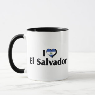 I Love El Salvador Flag Mug